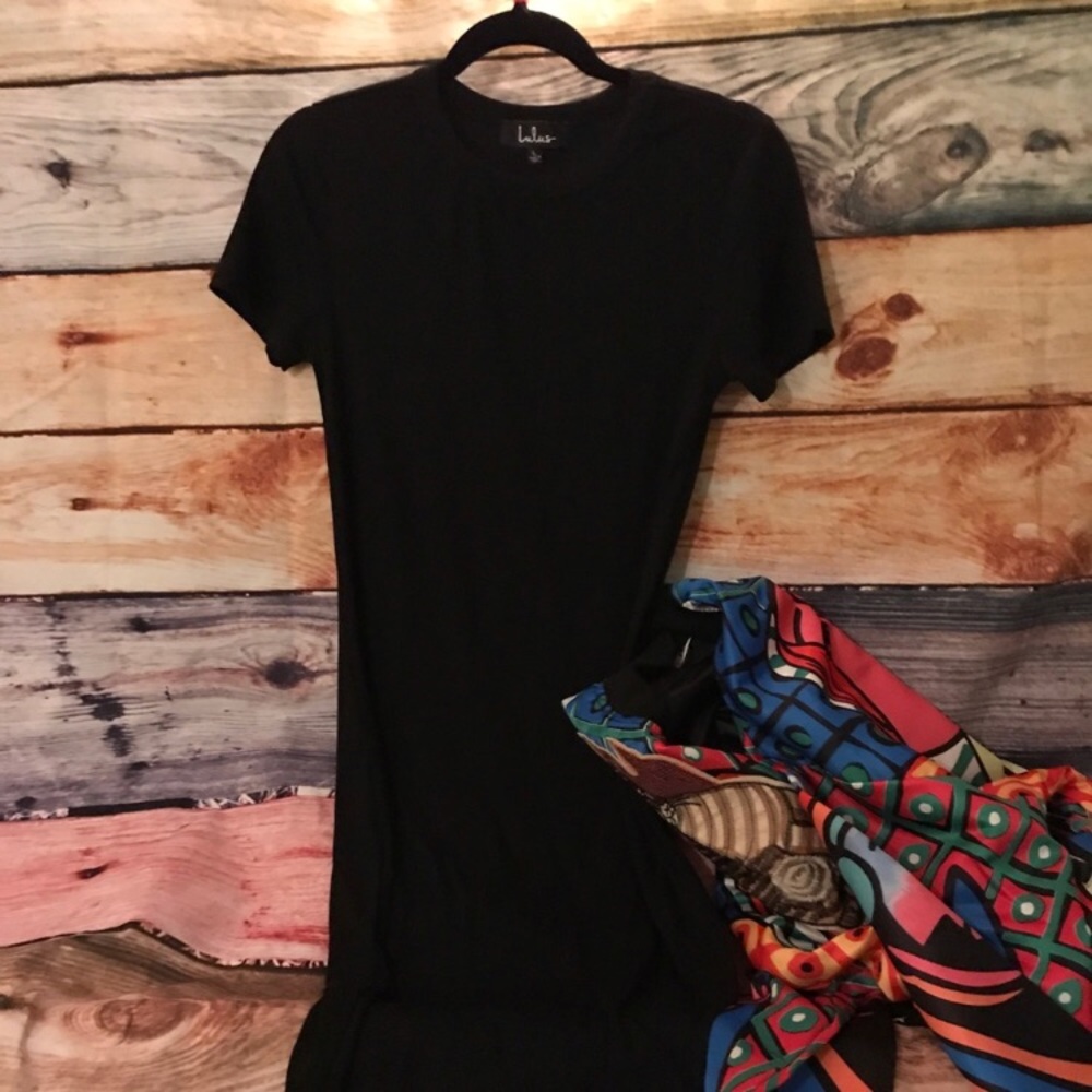 Lulu’s black stretchy short sleeve dress